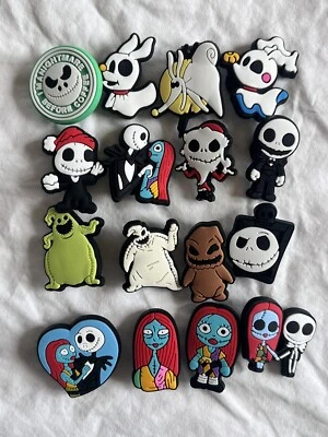 16 piezas Pesadilla antes de Navidad Disney Tim Burton zapatos dijes de goma Foto 1 de 4