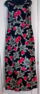 Vestido Largo Hilo Hattie Para Mujer Floral Hibisco Hawaiano Original Talla 16 EE. UU. - Imagen 1 de 16