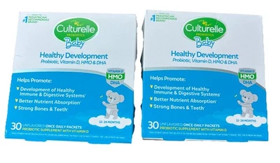Culturelle Probióticos Bebê Desenvolvimento Saudável Vitamina 60 Pacotes Expirado 26/05 Selado - Imagem 1 de 3