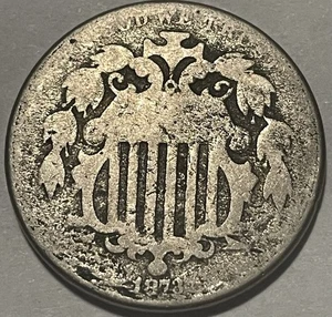 1873 Shield Nickel 5 Cent Piece- Open 3, Good Details. (lot 74) - Picture 1 of 2