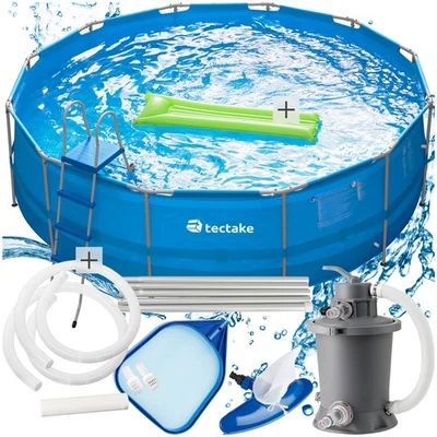 Piscina Fuori Terra Pompa Filtro Scaletta di Sicurezza Tessuto in PVC Esterno - Immagine 1 di 4