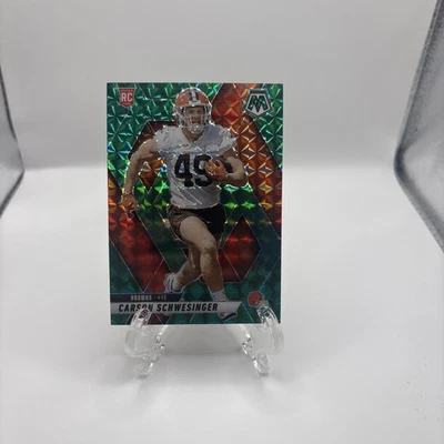 2025 Panini Mosaic - Carson Schwesinger #371 Mosaic Green Rookie RC Browns - Image 1 of 2