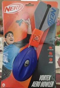 NERF Vortex Aero Howler Foam Football - Long Distance Whistle Ball BLUE- NEW  - Picture 1 of 2
