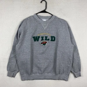 Vintage NHL Minnesota Wild Embroidered Crewneck Sweatshirt Men’s M Gray Hockey - Picture 1 of 8