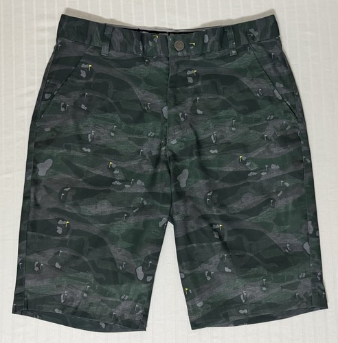 Pantaloncini da golf Puma verdi mimetici su misura con bandiera chino mimetici taglia 30