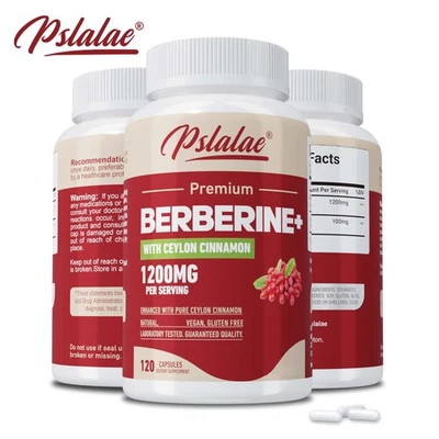 PSLALAE Berberine HCl with Ceylon Cinnamon 1200mg - Blood Sugar Balance and Control