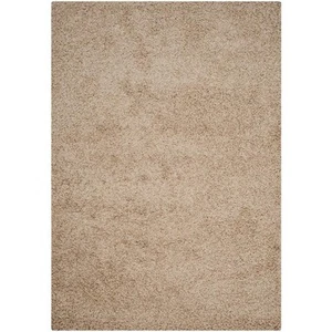 Athens Shag Beige 6 ft. x 9 ft. Solid Area Rug - Picture 1 of 12
