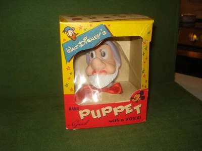 Rare 1961 GUND HAND PUPPET IN BOX  Snow White & The Seven Dwarfs - GRUMPY - Image 1 of 4