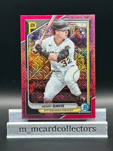 Henry Davis RC 2024 Bowman Chrome #61 Pink Mojo Refractor /199 Pittsburgh Pirate - Picture 1 of 3