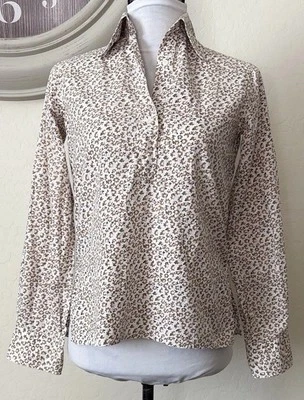 Blusa Valentino boutique creme e marrom. SM. Feito na Itália  - Imagem 1 de 4