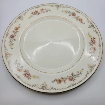 Plato de cena Gorham Fine China floral borde dorado crema EE. UU. Foto 1 de 4