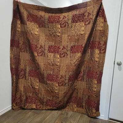 Cortina de Ducha Croscill Galleria Oro Carmesí Rollo Jacquard 70x72 Foto 1 de 4