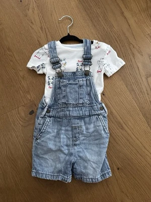 C&A Baby Outfit Jeanslatzhose & Kurzarm T-Shirt Gr. 74 - Bild 1 von 4