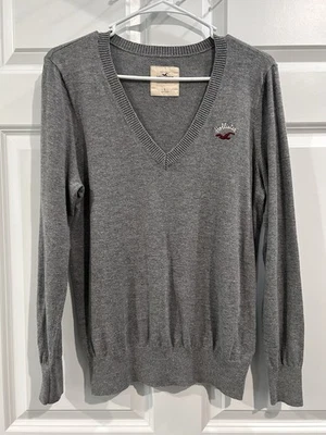 Hollister Fitted V-Neck Sweater Sz L Bella Swan Coquette Preppy Y2K 90's Grunge - Image 1 of 4
