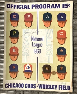1969 Baseball Program Atlanta Braves Chicago Cubs Wrigley Hank Aaron Ernie Banks - Picture 1 of 8