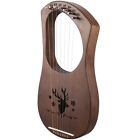 7-String Lyre Harp Strings Solid Mahogany Wood String Instrument w/Carr 2024 NEW