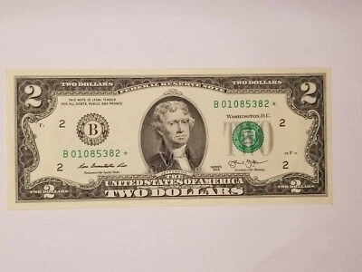 $2 DOLLAR FRN SERIES 2013 NY B01085382* F-1940B* USPM UNCIRCULATED. - Image 1 of 2
