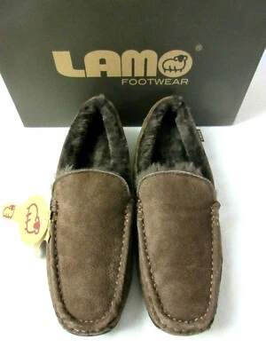 Mocasín sin cordones Lamo Boston de gamuza para hombre sin usar, en caja, marrón chocolate talla 8 nuevo en caja Foto 1 de 4