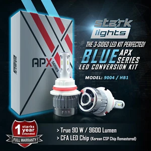 Stark 90W 9600LM LED 8000K Blue Chip Headlight Dual Hi Lo Bulbs PAIR - 9004 HB1 - Picture 1 of 8