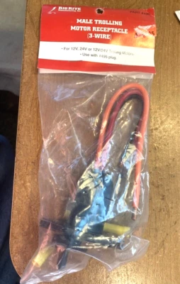 New RIG RITE Marine #490 MALE TROLLING MOTOR 12v or 24v RECEPTACLE PLUG 3 Wire - Image 1 of 3