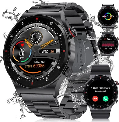 Smartwatch Herren Damen mit Telefonfunktion Armbanduhr für iPhone Samsung Huawei - Bild 1 von 4