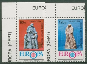 Turco-Chipre 1976 Europa CEPT Artesanía Estatuillas 27/28 Esquina sin usar - Imagen 1 de 1