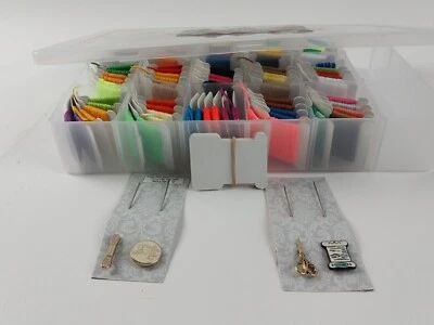 Cross Stitch Floss And Organizer By Artiste 100 Pieces Blank Floss Cards Pins  - Image 1 of 4