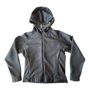 Salomon Soft Shell Acti Therm Black Full Zip Thermal Lined Hooded Jacket Women M - Picture 1 of 11