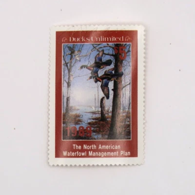 Ducks Unlimited North American Waterfowl Management Stamp Waterfowl Vintage 1989 - Image 1 of 4