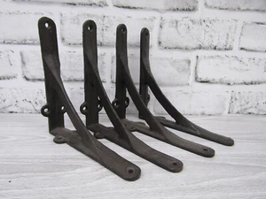 Set of 4 Sm New 6" Cast Iron Shelf Brackets Antique Style Rustic Ironbridge Arch - Picture 1 of 5