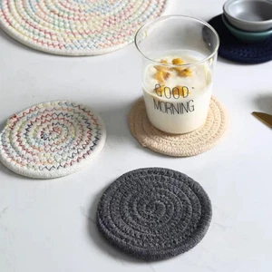 Handmade Knitting Anti-Scalding Mats Kitchen Dinning Table Pads 1 Set 11cm X - Picture 1 of 23