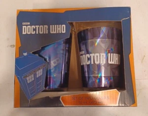 Set of Two 16 oz Dr. Who Glasses (BBC) - Blue, Gray - Picture 1 of 3