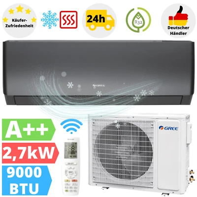 Gree Pular Pro Dark Klimaanlage 9000BTU Klimagerät Ionisator Klima 2,7kW WLAN - Bild 1 von 4
