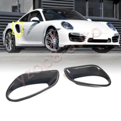 For Porsche 911 Turbo S 2014-2016 Dry Carbon Fiber Side Air Fender Vent Cover 2X Foto 1 de 4