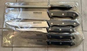 German 6 Piece Knife Messer Set Kitchen Knives W/Sharpener Steel Stainless - Picture 1 of 6