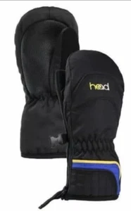 Head Dupont Sorona Winter Mittens Kids Size Small 4-6 Black with Side Zipper - Picture 1 of 3