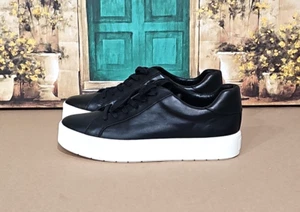Zapatilla deportiva Vince Benfield para mujer de cuero con plataforma con cordones negra blanca talla 10 M - Imagen 1 de 8