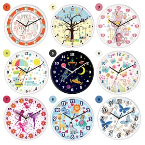 25cm Colourful Kids Children Nursery Wall Clock Art Learning Girl Boy Room Decor - Picture 1 of 109