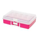IRIS USA Embellishment Organizer Storage Containers Medium Pink/White 1 Pack