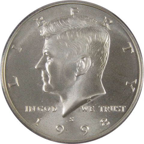1998 S SMS Kennedy Half Dollar Uncirculated Silver Matte SKU:CPC1533 Cover