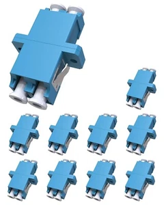 10 Pcs LC to LC Fiber Optic Coupler, Singlemode Duplex LC Fiber Adapter OS2 /OS1 - Picture 1 of 7