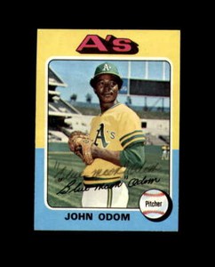 John Odom Hand Signed 1975 Topps Oakland Athletics Autograph