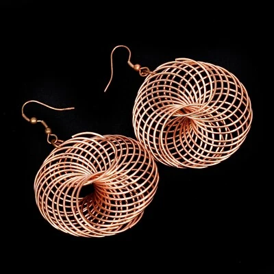Pendientes de alambre de cobre estilo vintage | Pendientes envueltos en cobre Pendientes de cobre Foto 1 de 3