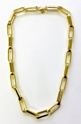 Collar HSN Bellezza Bronce Audaz Alargado Eslabón Ovalado Cadena 18" Foto 1 de 4