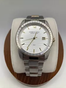 Kenneth Cole Reaction Men 37mm Watch Silver Tone Date Stainless kc3305 - RUNS - Picture 1 of 17