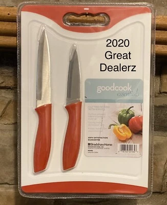 Good Cook Essentials Cutting Board and 2 Knife Set -- Bradshaw Home - Image 1 of 3