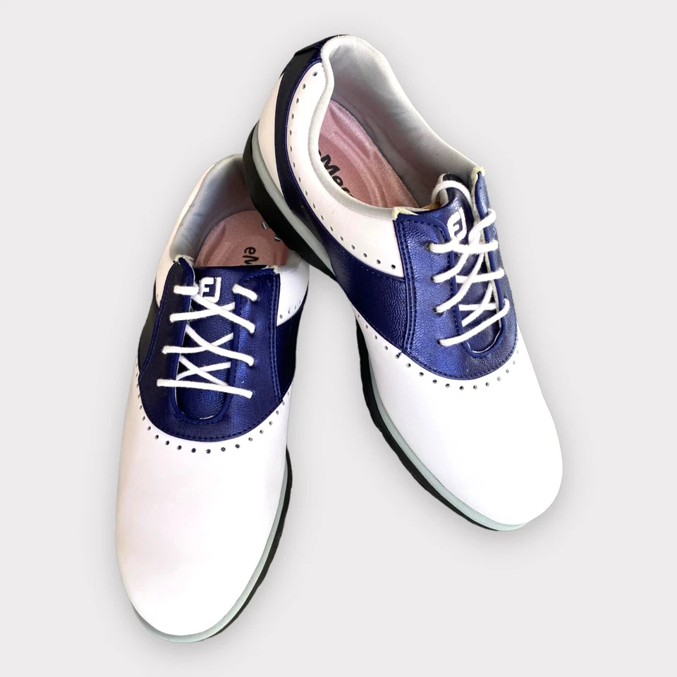 FootJoy eMerge Ladies golf shoes. Waterproof. White-Blue. EU 40 Comfortable Fit - Imagen 1 de 4