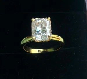 Natural 1.0 Ct Radiant Cut Diamond Engagement Ring 14K Solid Yellow Gold Size 7 - Picture 1 of 16