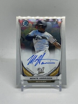 2014 Bowman Draft Chrome #MH Monte Harrison Auto Autograph RC Rookie - Image 1 of 2