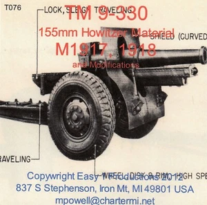 T076 TM 9-330 155mm M1917, M1918 howitzer, Easy 1 Productions - Picture 1 of 3